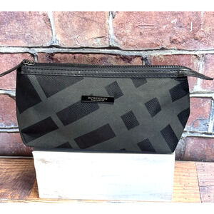 Burberry Fragrance Black/Gray Zip Travel Pouch Bag Plaid Toiletries Makeup